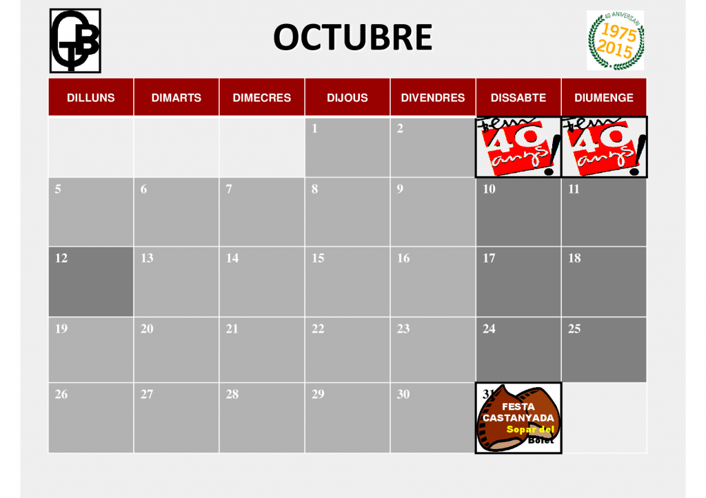 Activitats Tardor 2015-10 - Octubre