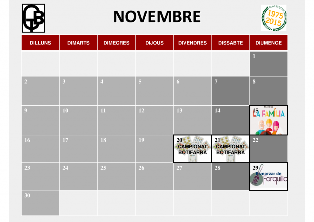 Activitats Tardor 2015-11 - Novembre